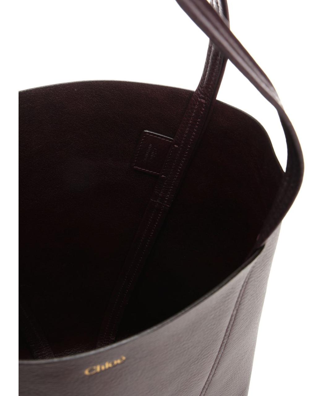 CHLOE Бордовая кожаная сумка тоут, фото 4