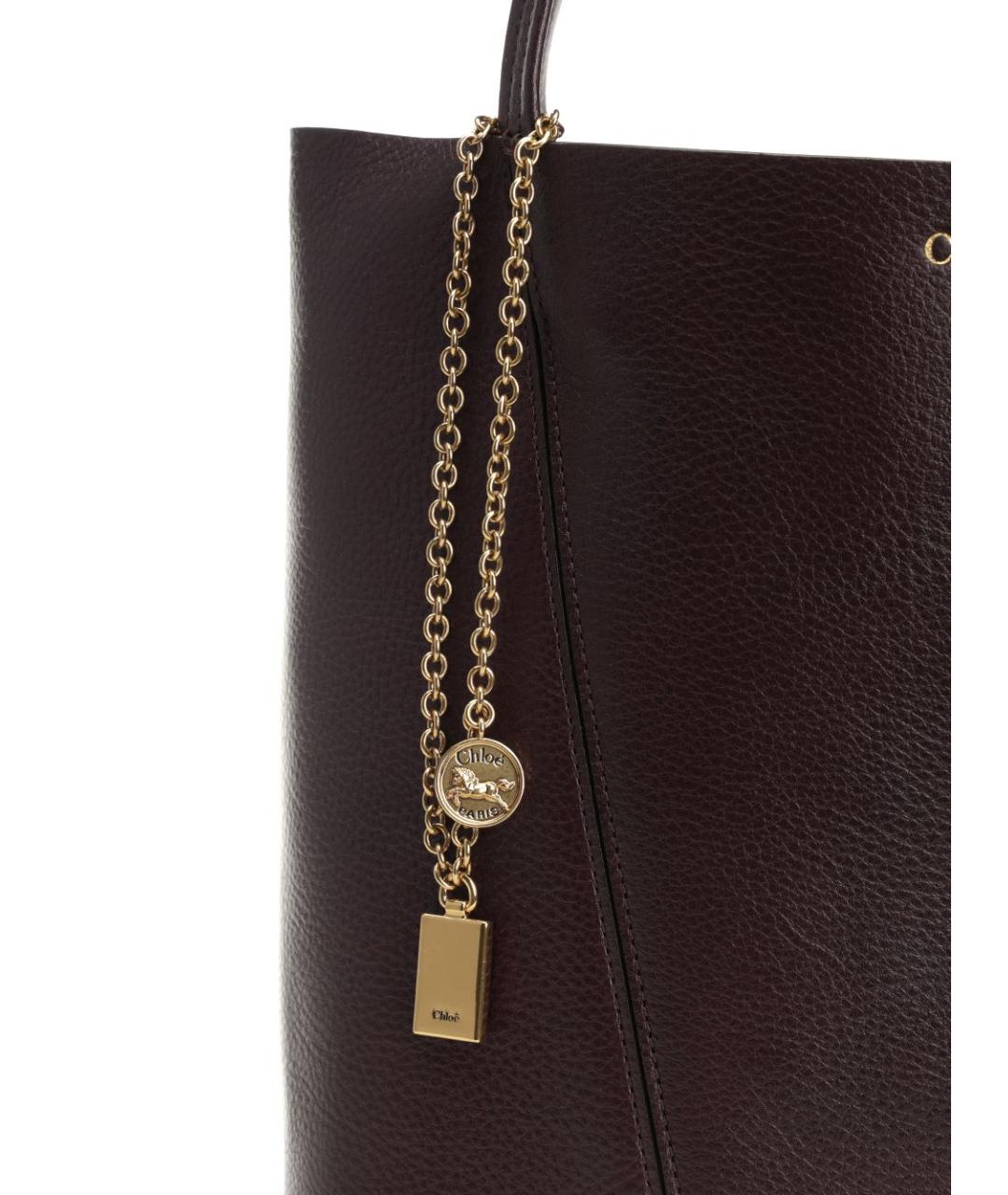 CHLOE Бордовая кожаная сумка тоут, фото 5