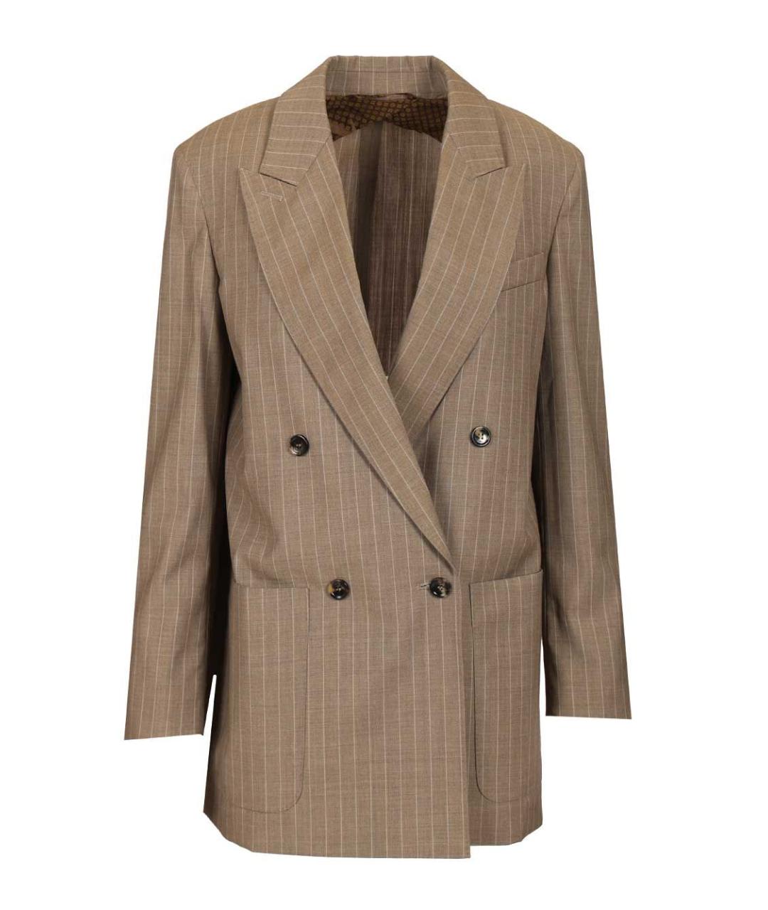 MAX MARA Коричневый шерстяной жакет/пиджак, фото 1