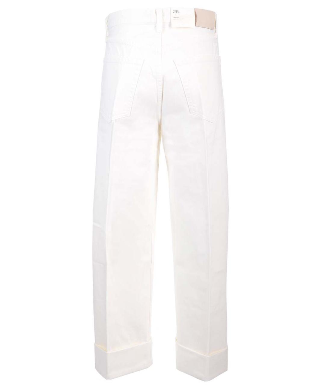 Citizien Of Humanity Белые хлопковые прямые джинсы, фото 2