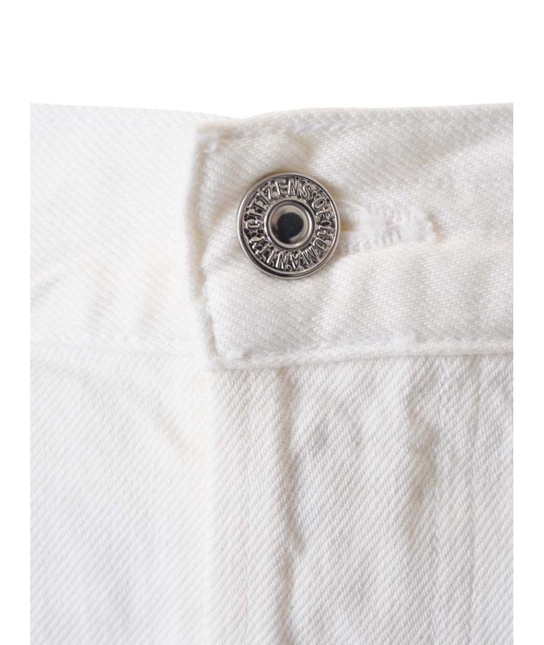 Citizien Of Humanity Белые хлопковые прямые джинсы, фото 3