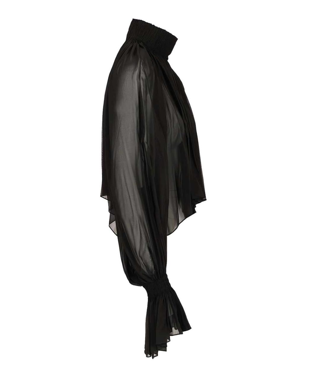 KHAITE Черная шелковая блузы, фото 3