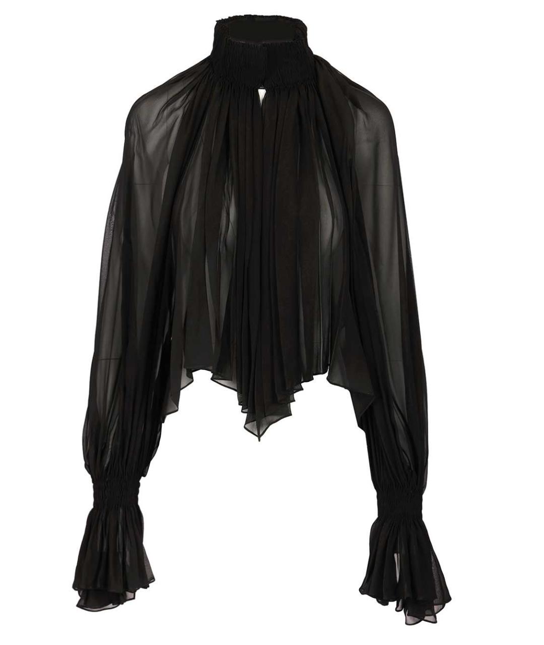 KHAITE Черная шелковая блузы, фото 1
