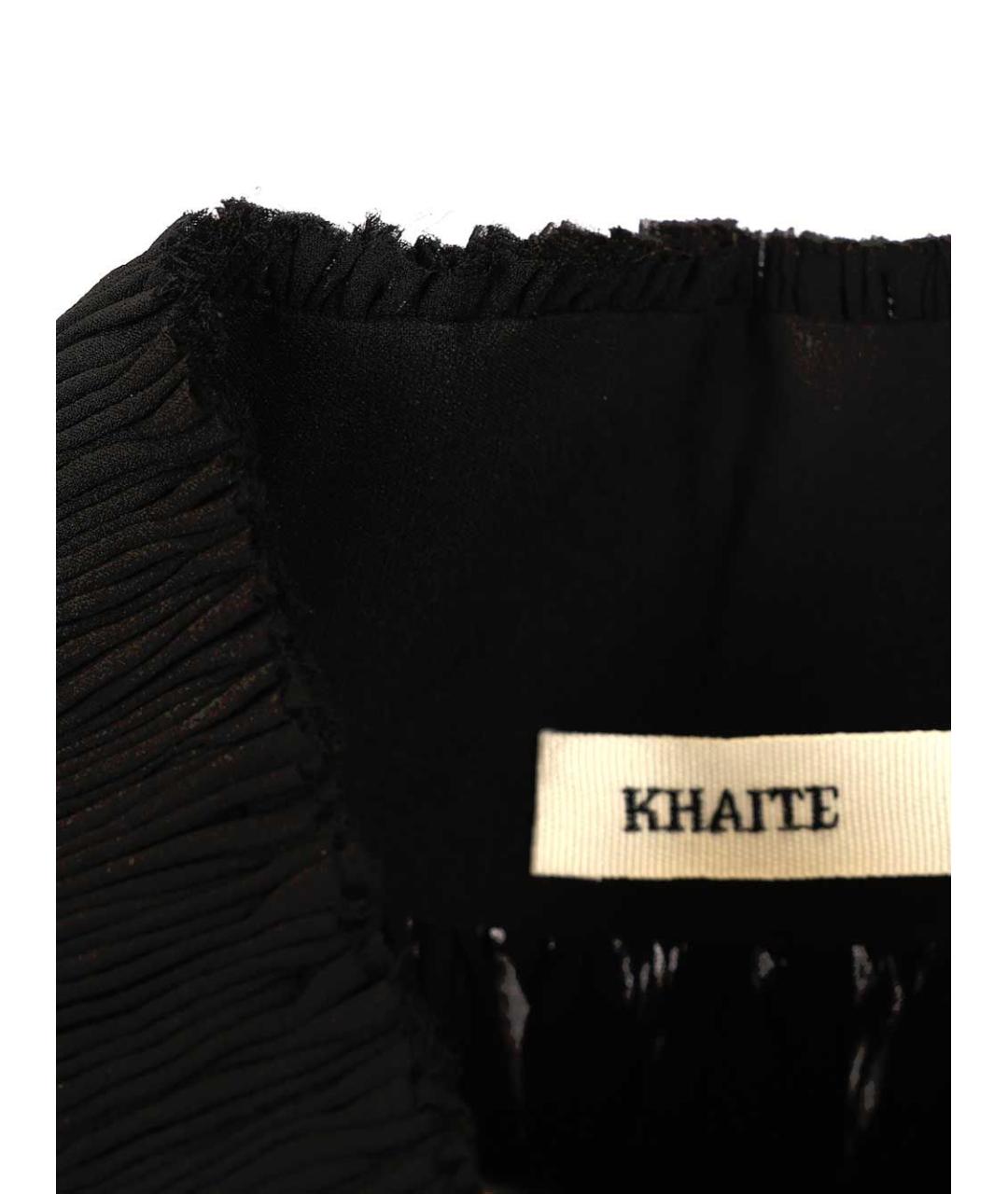 KHAITE Черная шелковая блузы, фото 6