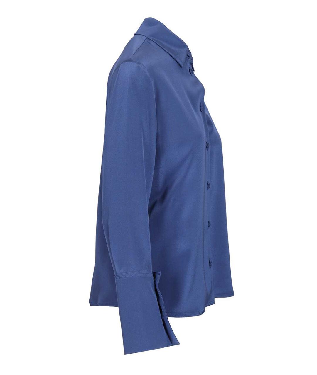 MAX MARA Синяя шелковая рубашка, фото 3