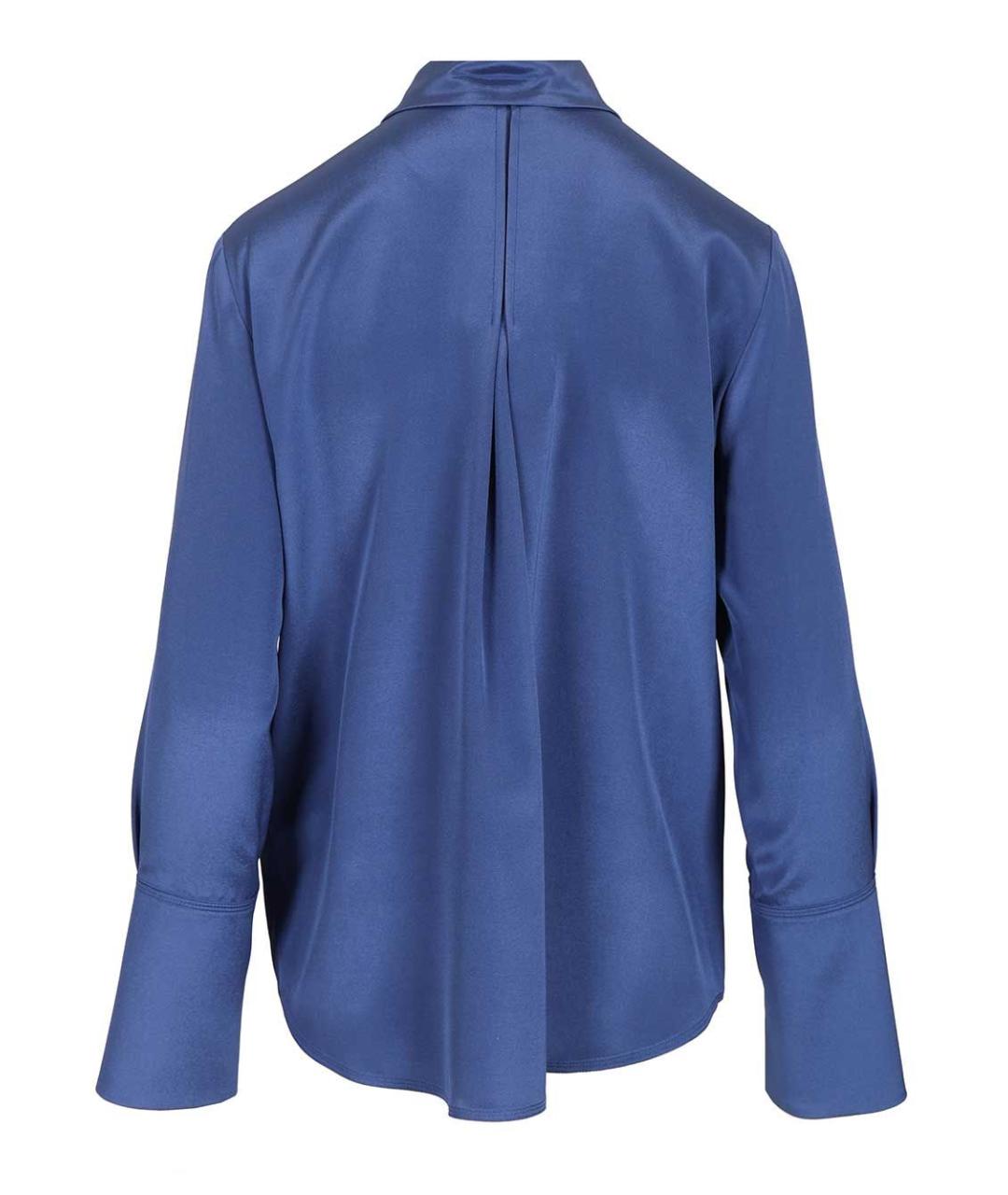 MAX MARA Синяя шелковая рубашка, фото 2