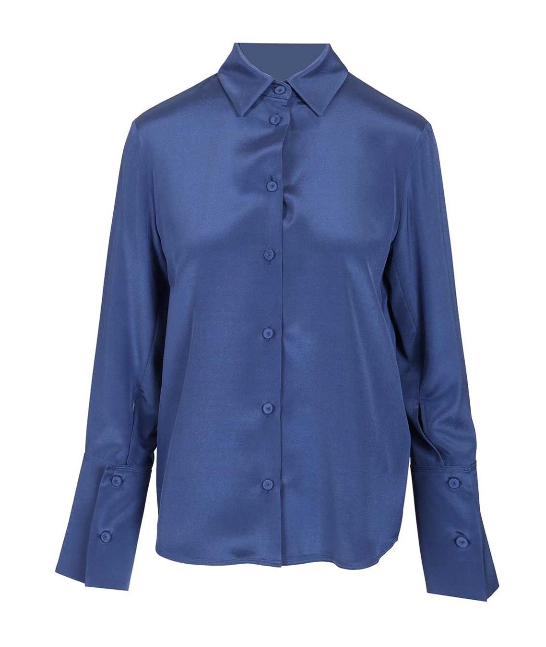 MAX MARA Синяя шелковая рубашка, фото 1