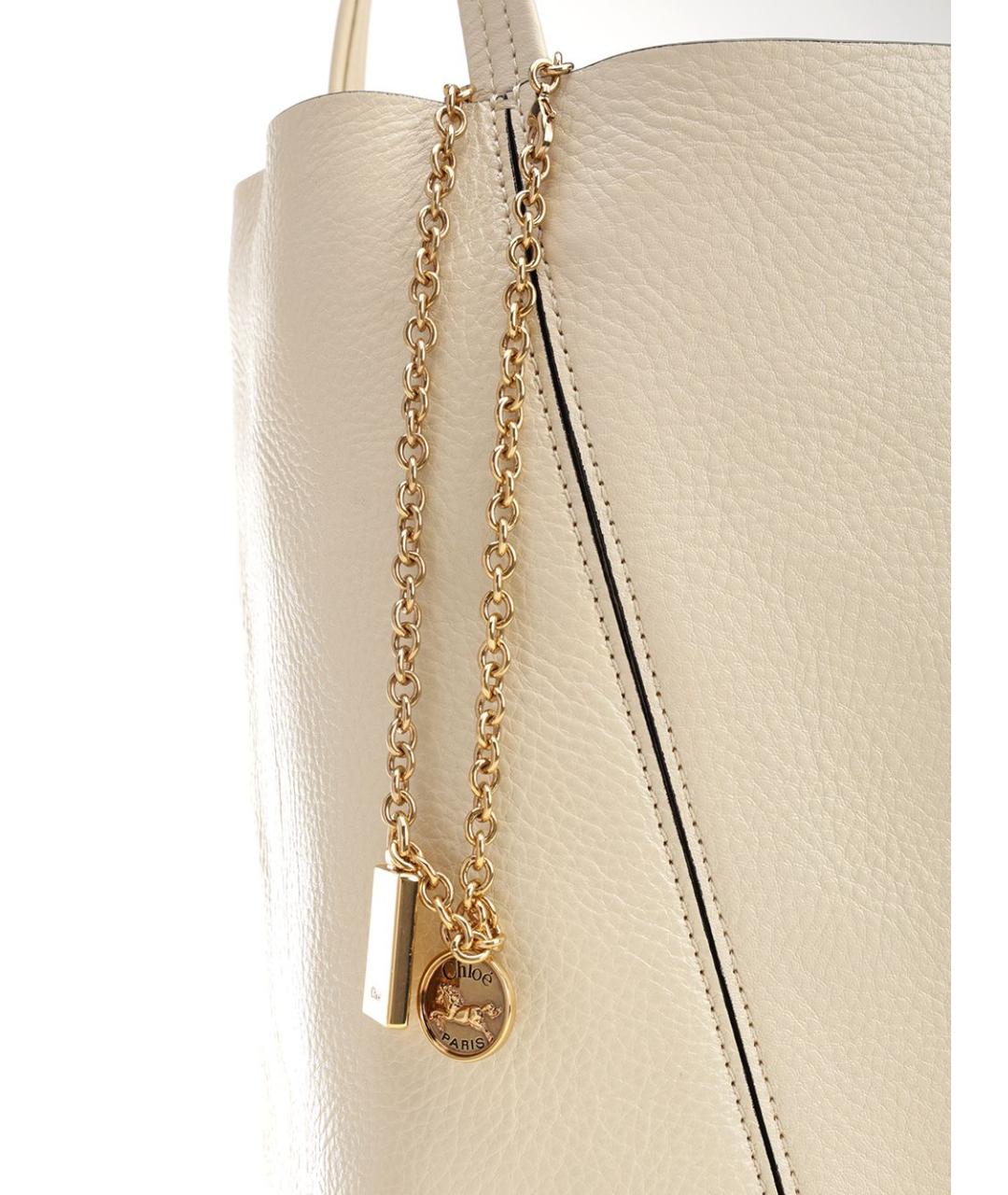 CHLOE Бежевая кожаная сумка тоут, фото 5