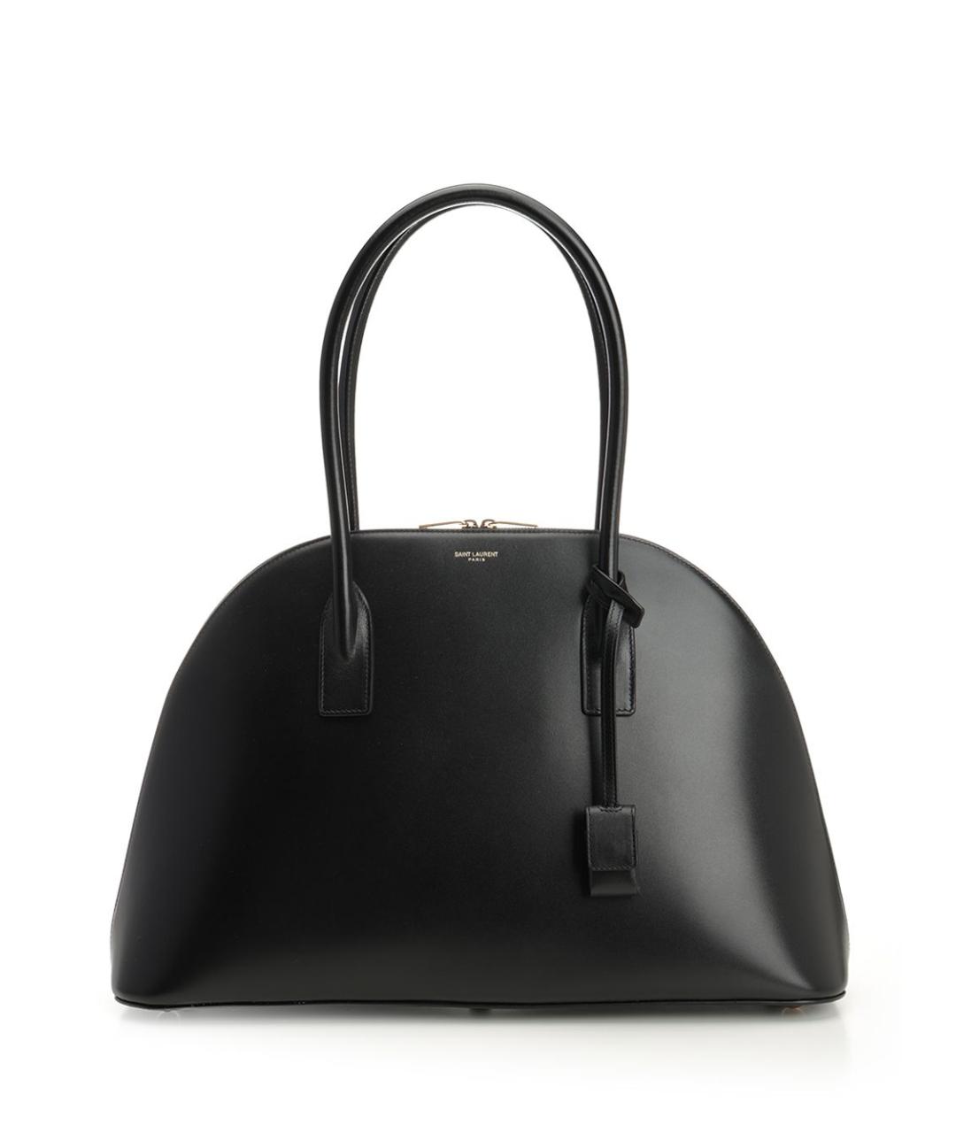 SAINT LAURENT Черная кожаная сумка тоут, фото 1