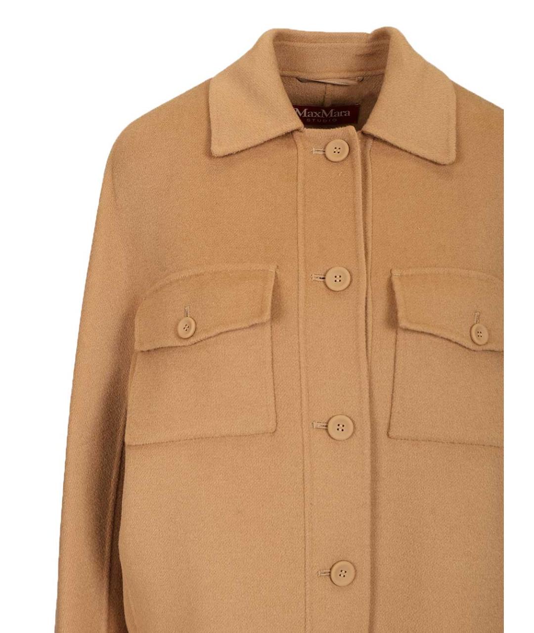 MAX MARA STUDIO Бежевая шерстяная куртка, фото 4