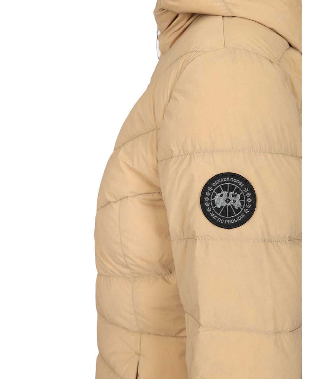 CANADA GOOSE Бежевый полиамидовый пуховик, фото 6