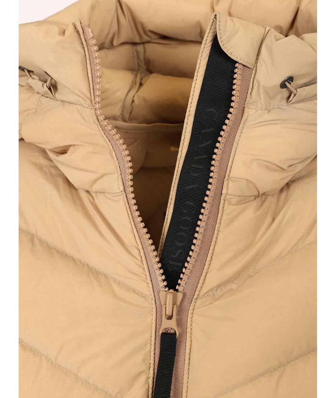 CANADA GOOSE Бежевый полиамидовый пуховик, фото 5