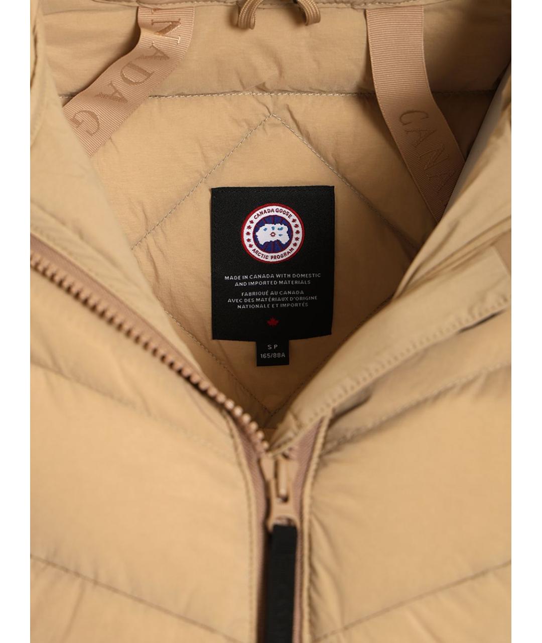 CANADA GOOSE Бежевый полиамидовый пуховик, фото 4