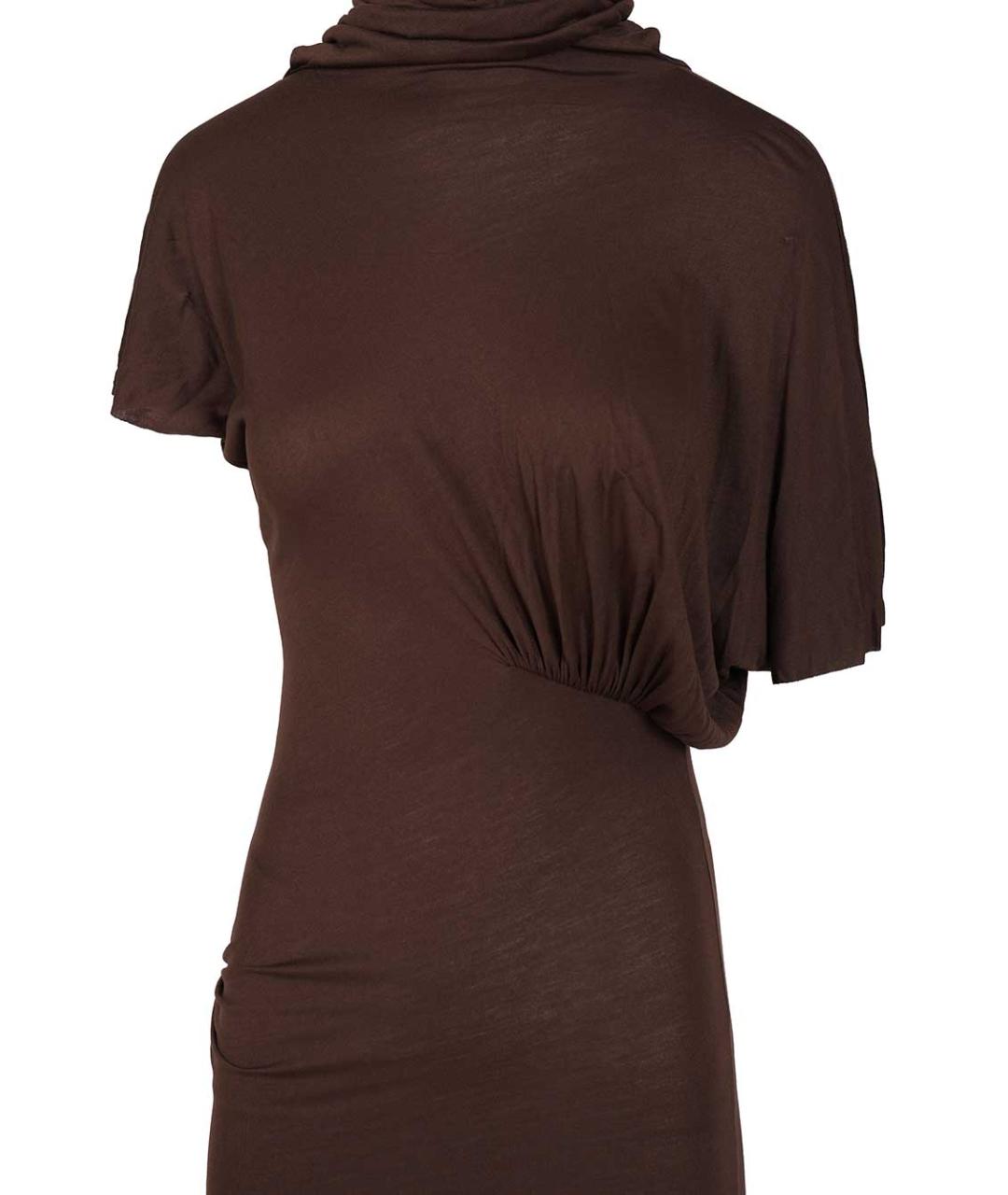 RICK OWENS Коричневое вискозное коктейльное платье, фото 4
