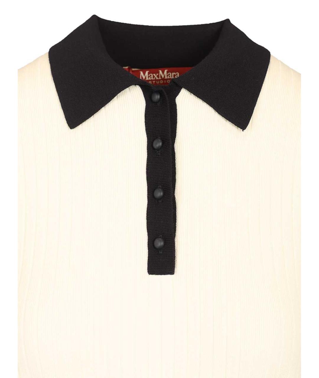 MAX MARA STUDIO Белая вискозная футболка, фото 3
