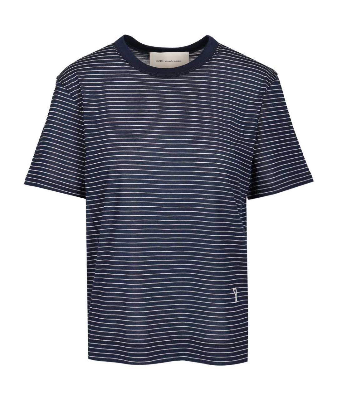 Ami Paris Синяя хлопковая футболка, фото 1