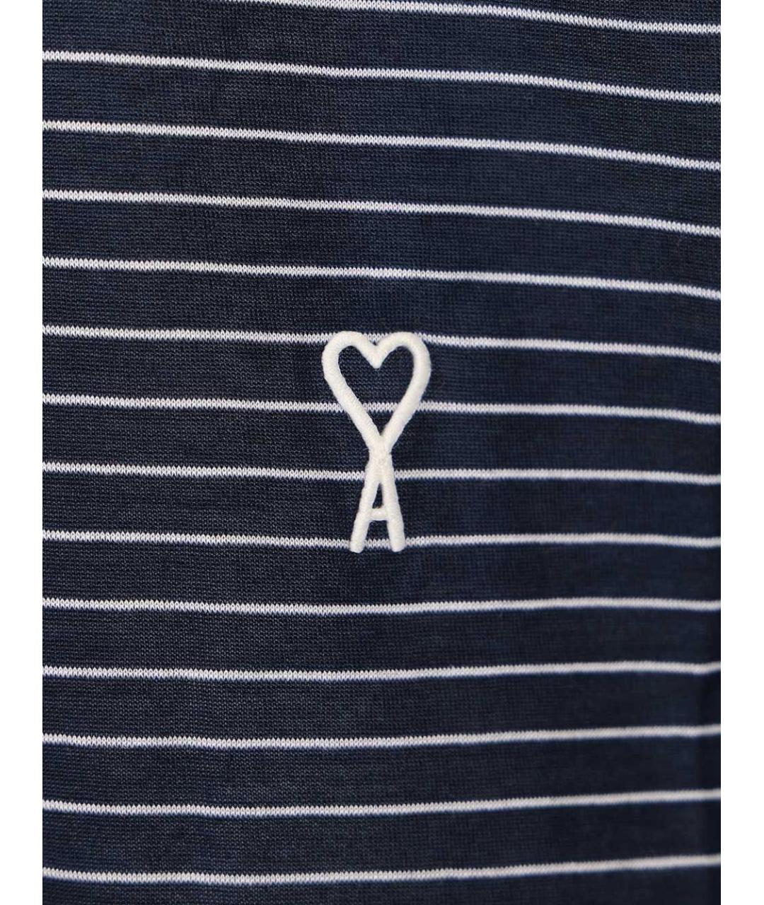 Ami Paris Синяя хлопковая футболка, фото 3