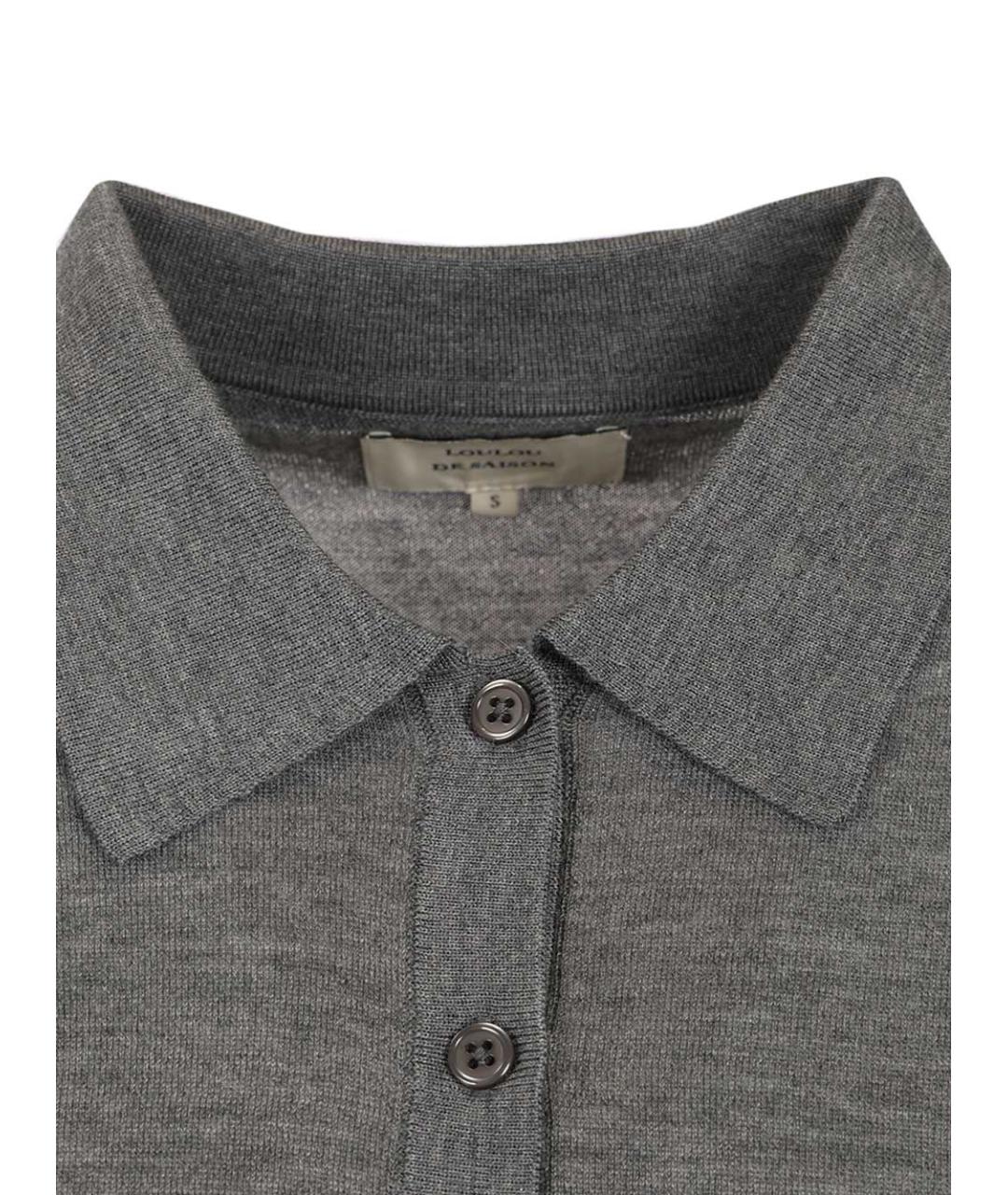 LOULOU STUDIO Серая кашемировая футболка, фото 4