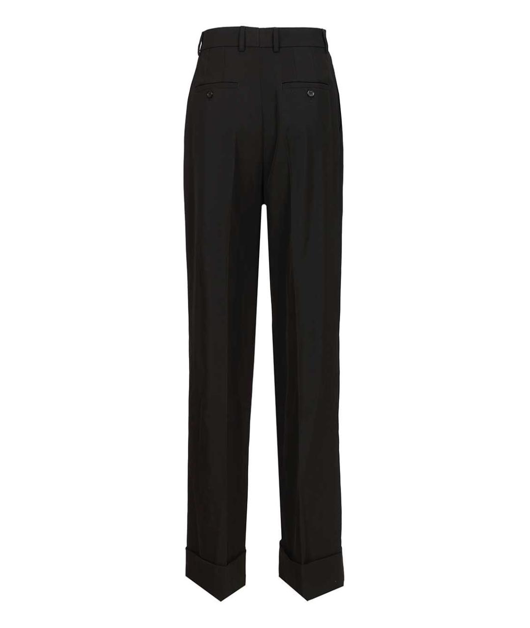 DOLCE&GABBANA Черные шерстяные прямые брюки, фото 2
