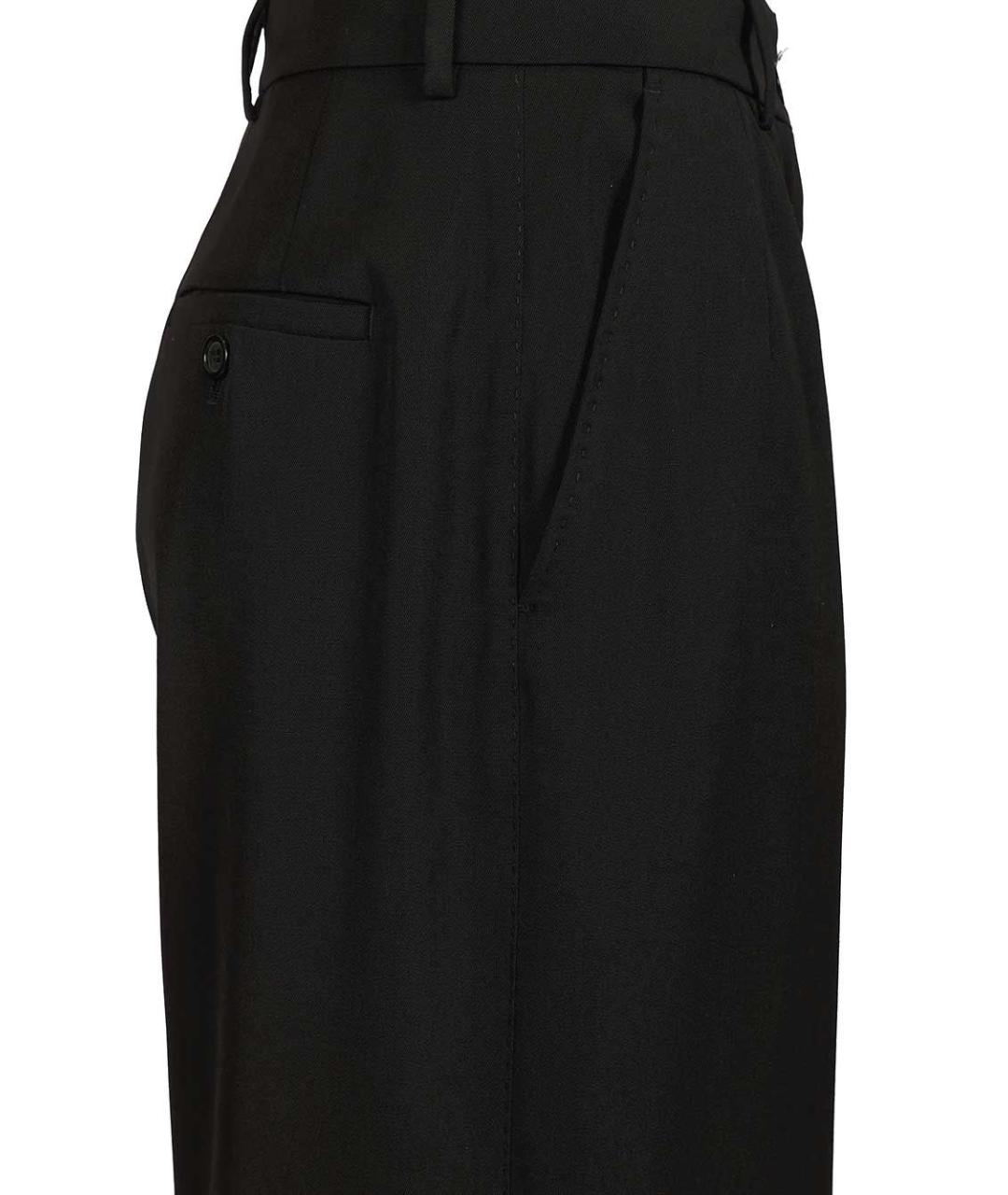 DOLCE&GABBANA Черные шерстяные прямые брюки, фото 5