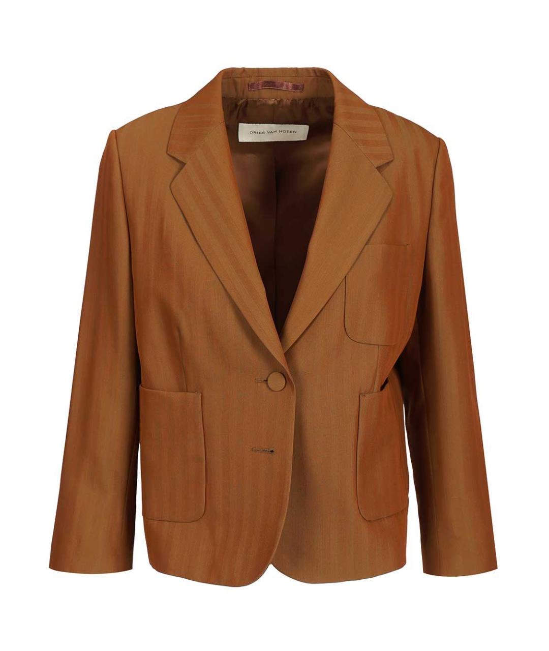 DRIES VAN NOTEN Коричневый шерстяной жакет/пиджак, фото 1