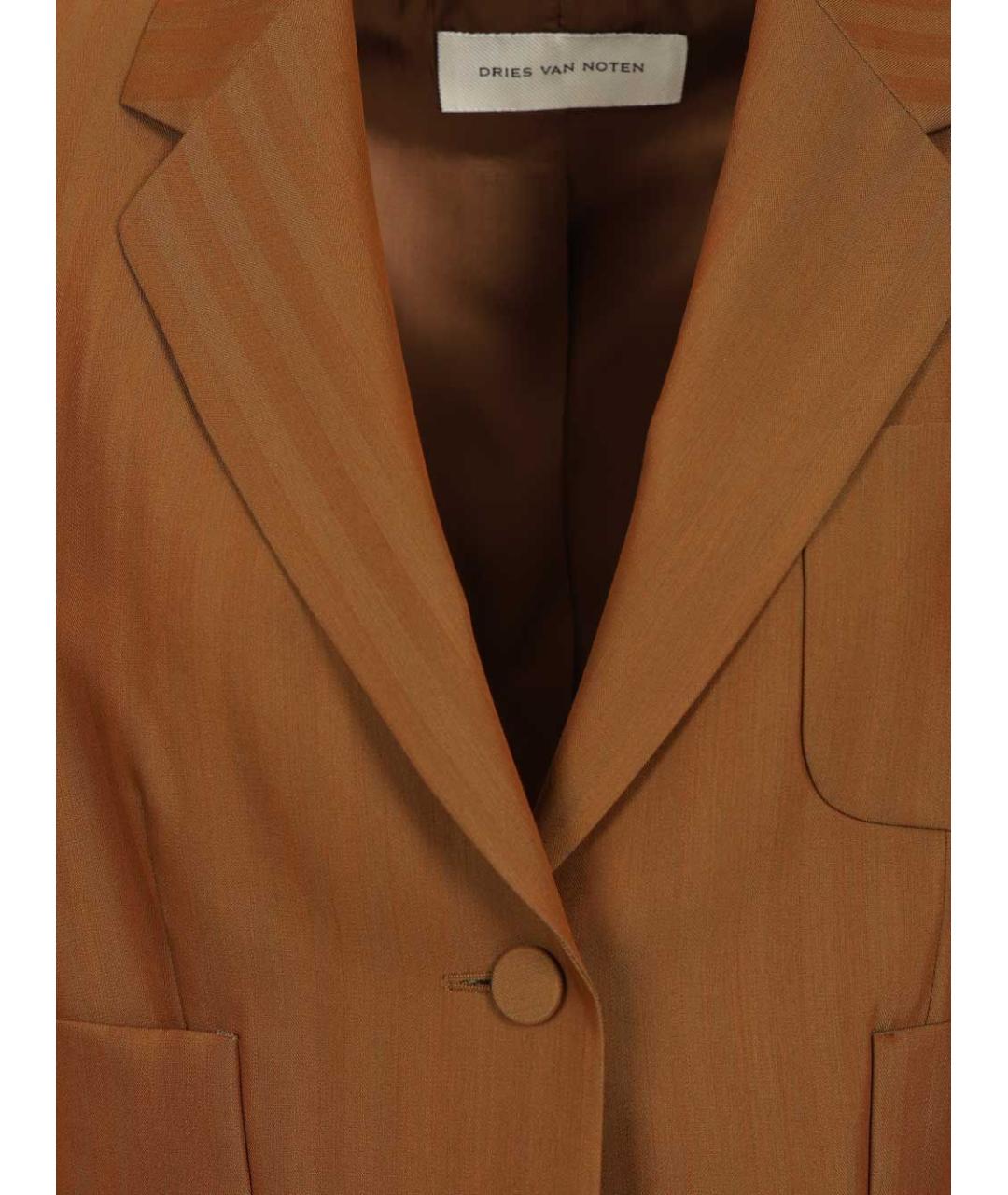 DRIES VAN NOTEN Коричневый шерстяной жакет/пиджак, фото 3