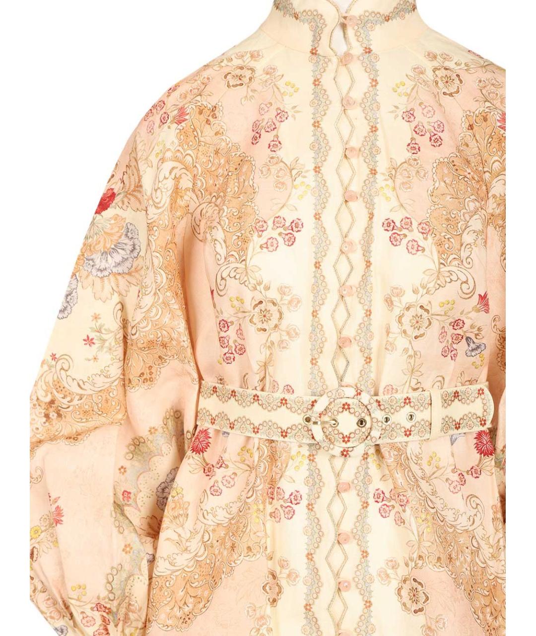 ZIMMERMANN Розовое льняное повседневное платье, фото 4