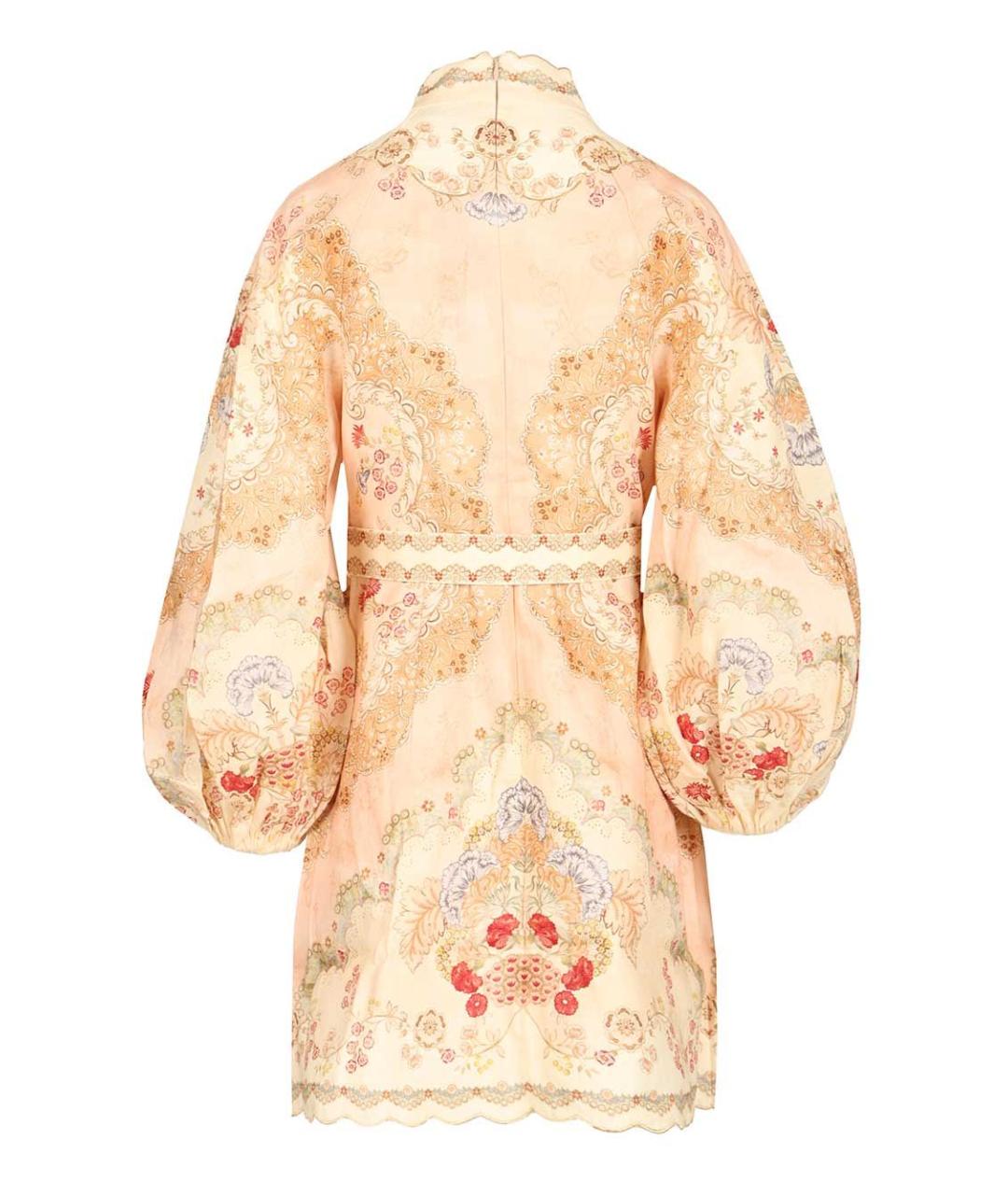 ZIMMERMANN Розовое льняное повседневное платье, фото 2