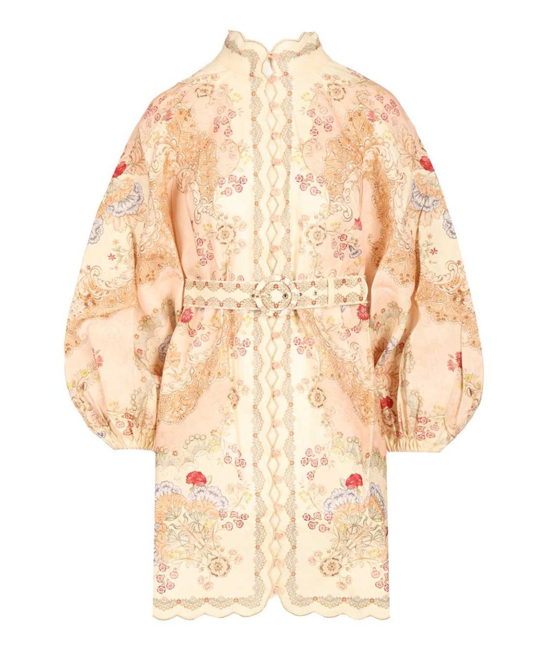 ZIMMERMANN Розовое льняное повседневное платье, фото 1