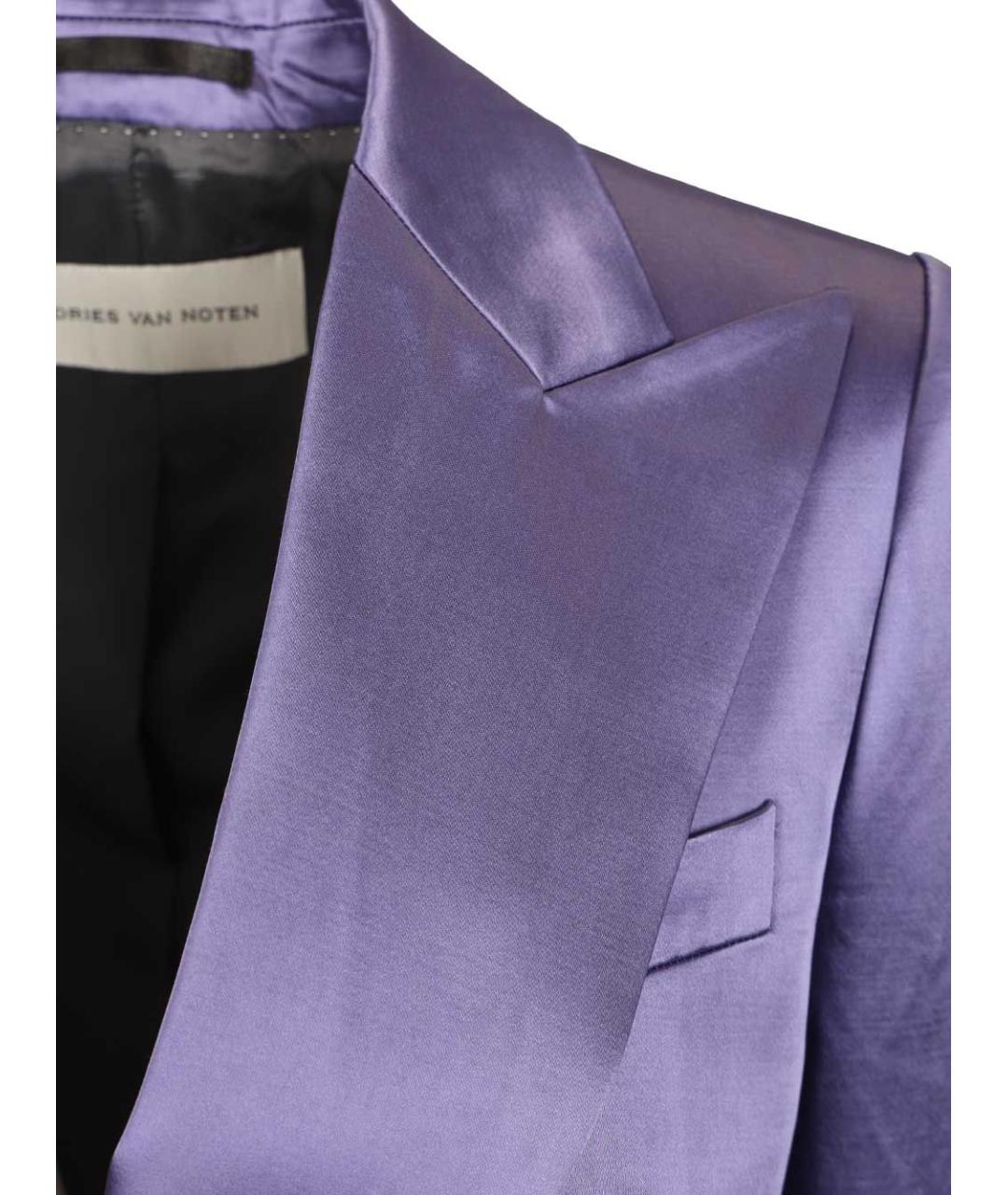 DRIES VAN NOTEN Фиолетовый хлопковый жакет/пиджак, фото 4