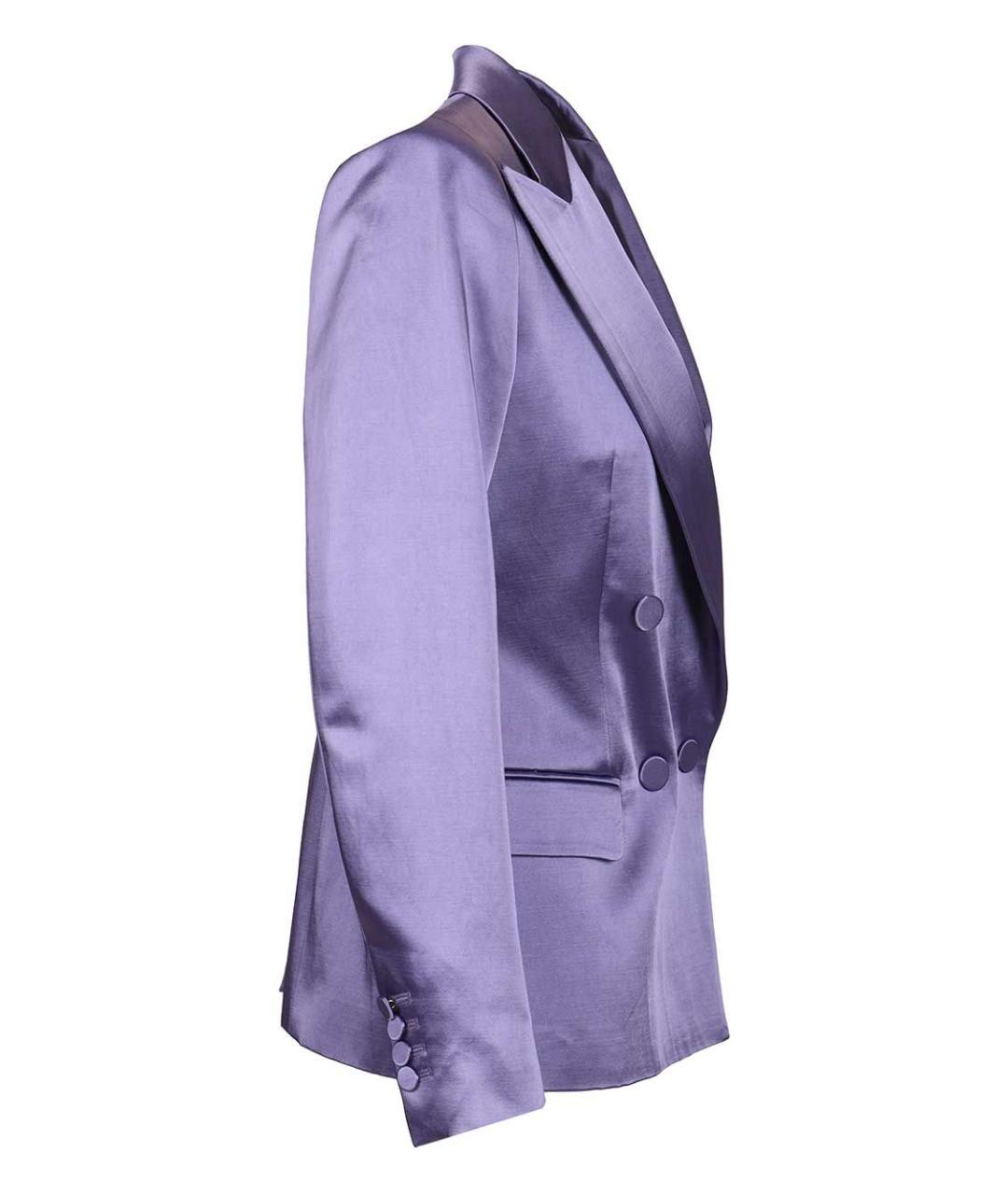 DRIES VAN NOTEN Фиолетовый хлопковый жакет/пиджак, фото 3