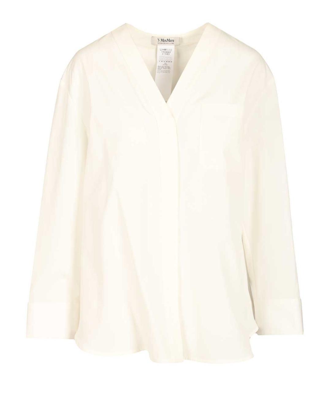 'S MAX MARA Белая хлопковая рубашка, фото 1