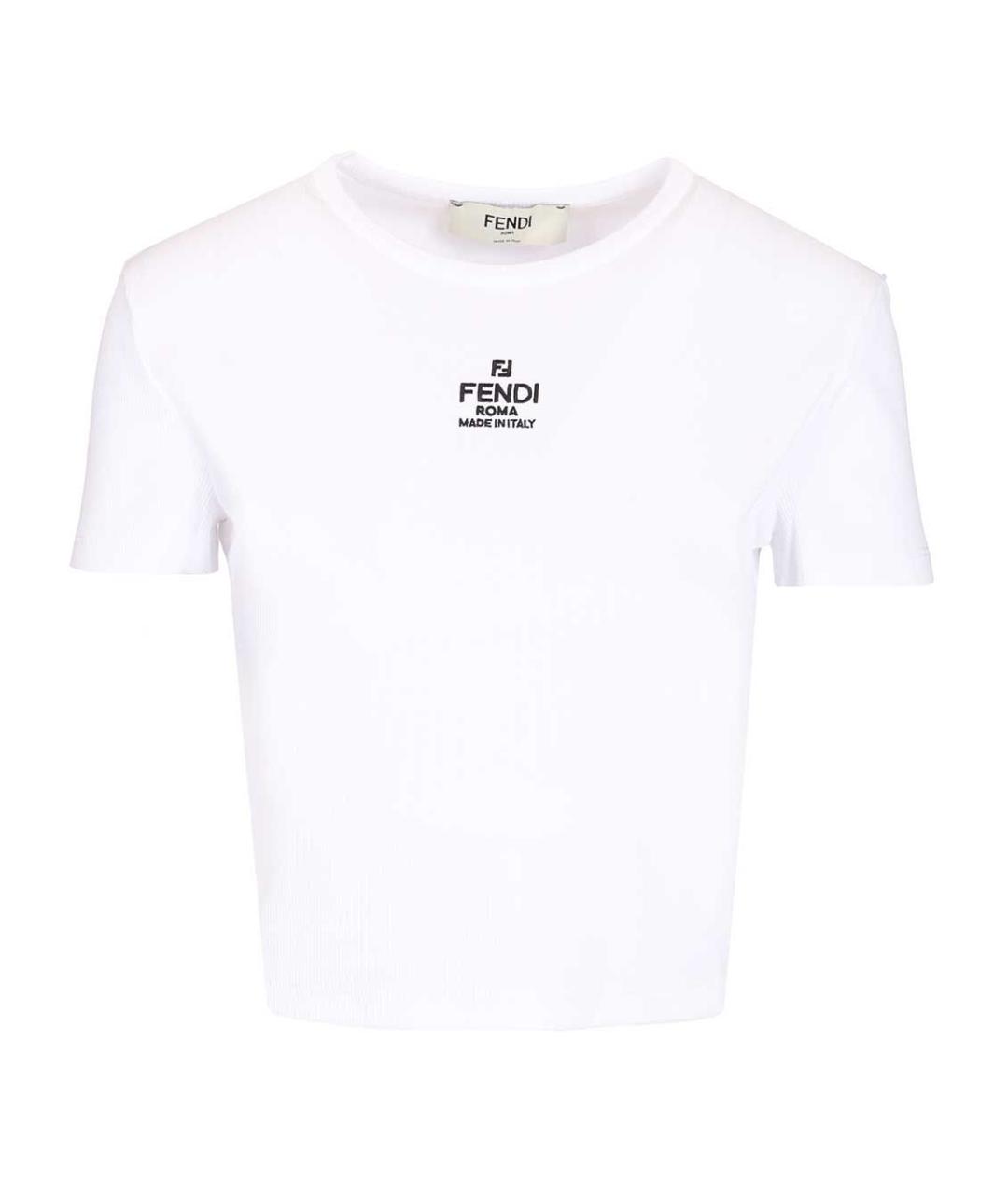 FENDI Белая хлопковая футболка, фото 1