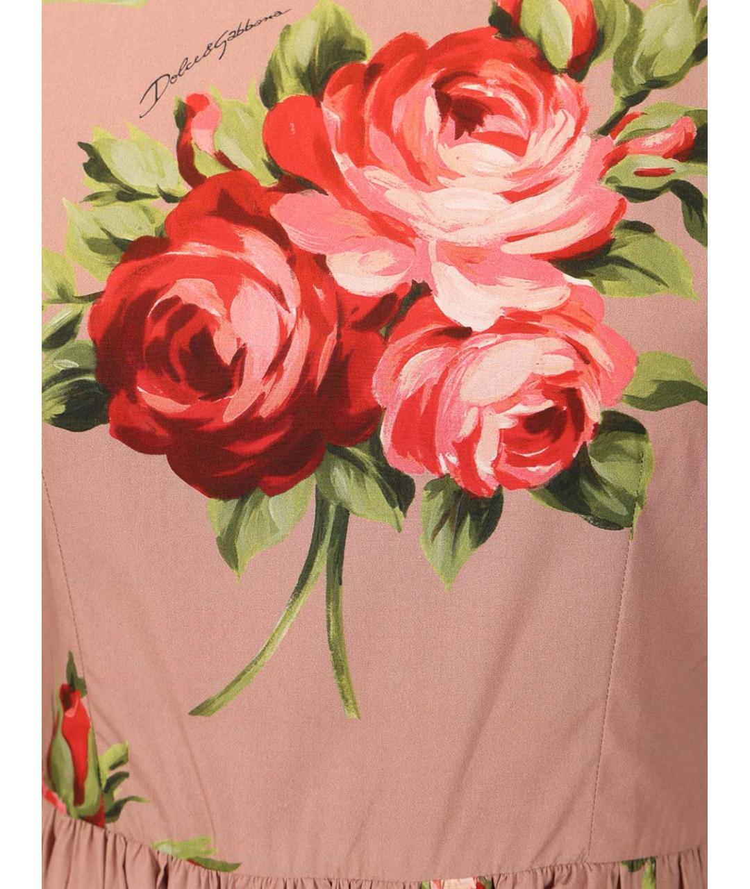 DOLCE&GABBANA Розовое хлопковое повседневное платье, фото 5