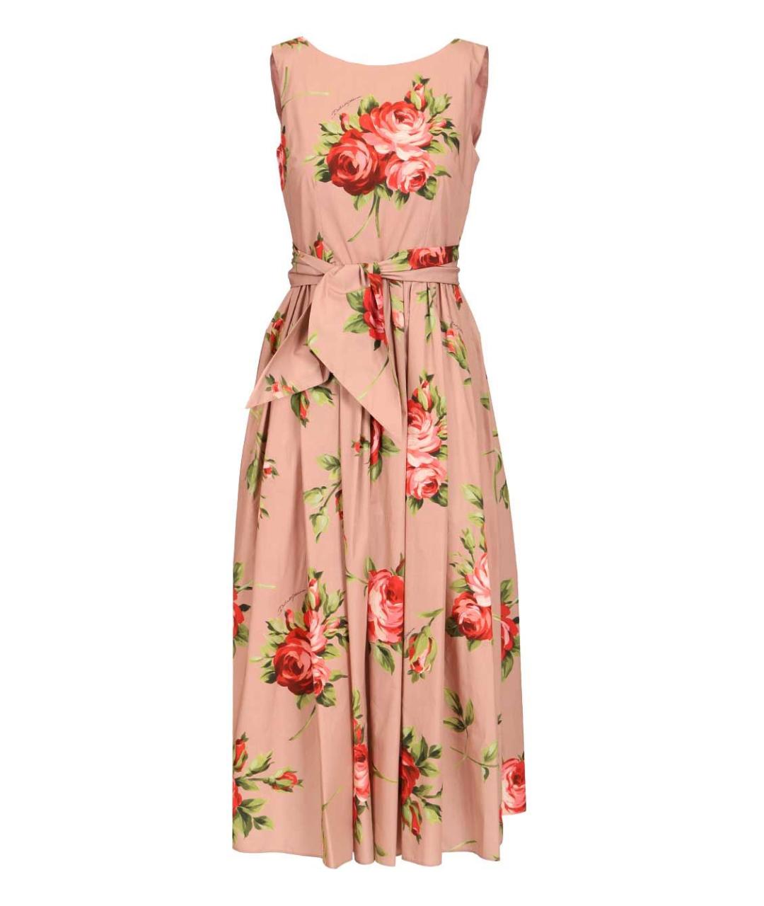 DOLCE&GABBANA Розовое хлопковое повседневное платье, фото 1