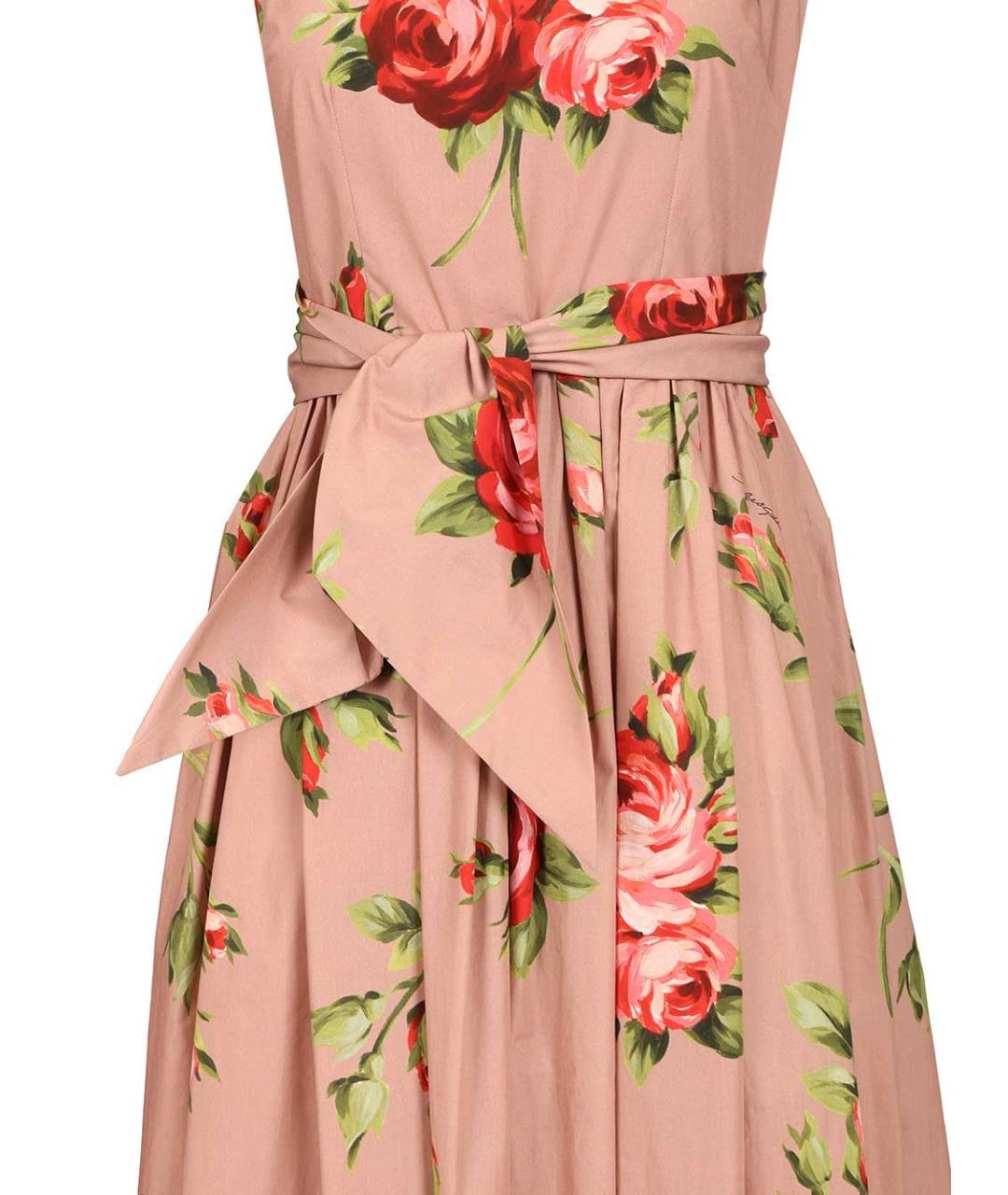 DOLCE&GABBANA Розовое хлопковое повседневное платье, фото 4