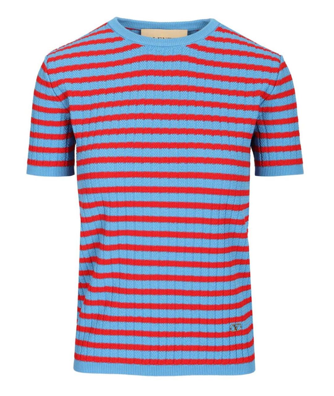 VALENTINO Синяя хлопковая футболка, фото 1