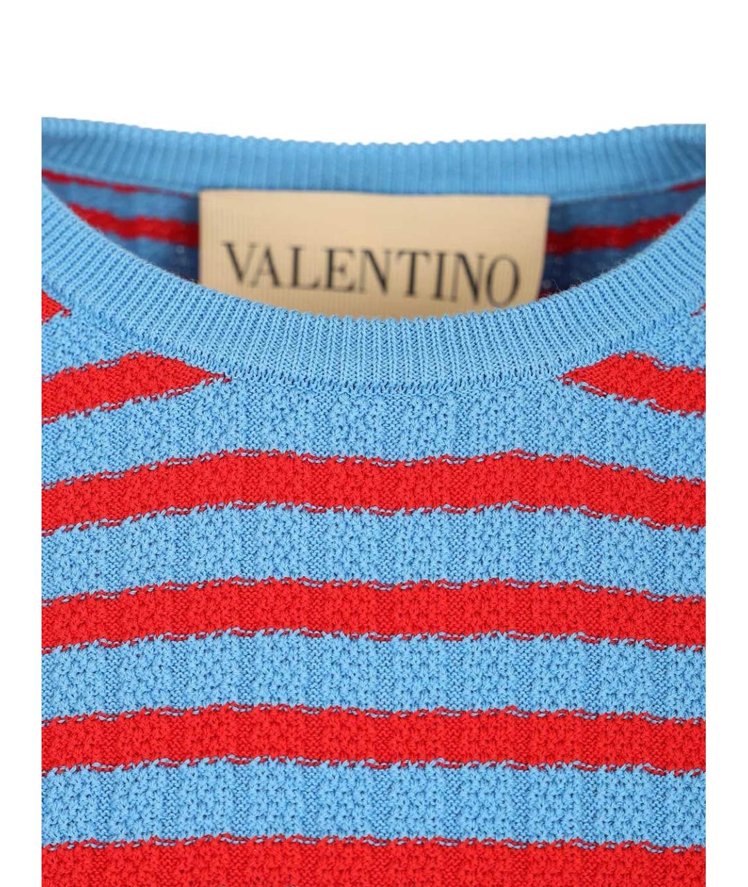 VALENTINO Синяя хлопковая футболка, фото 4