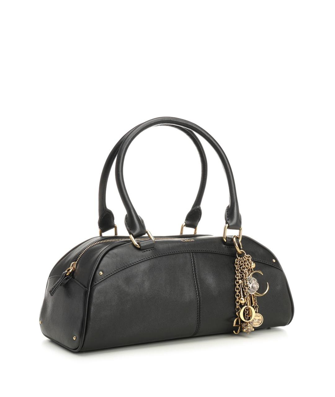 CHLOE Черная кожаная сумка тоут, фото 2
