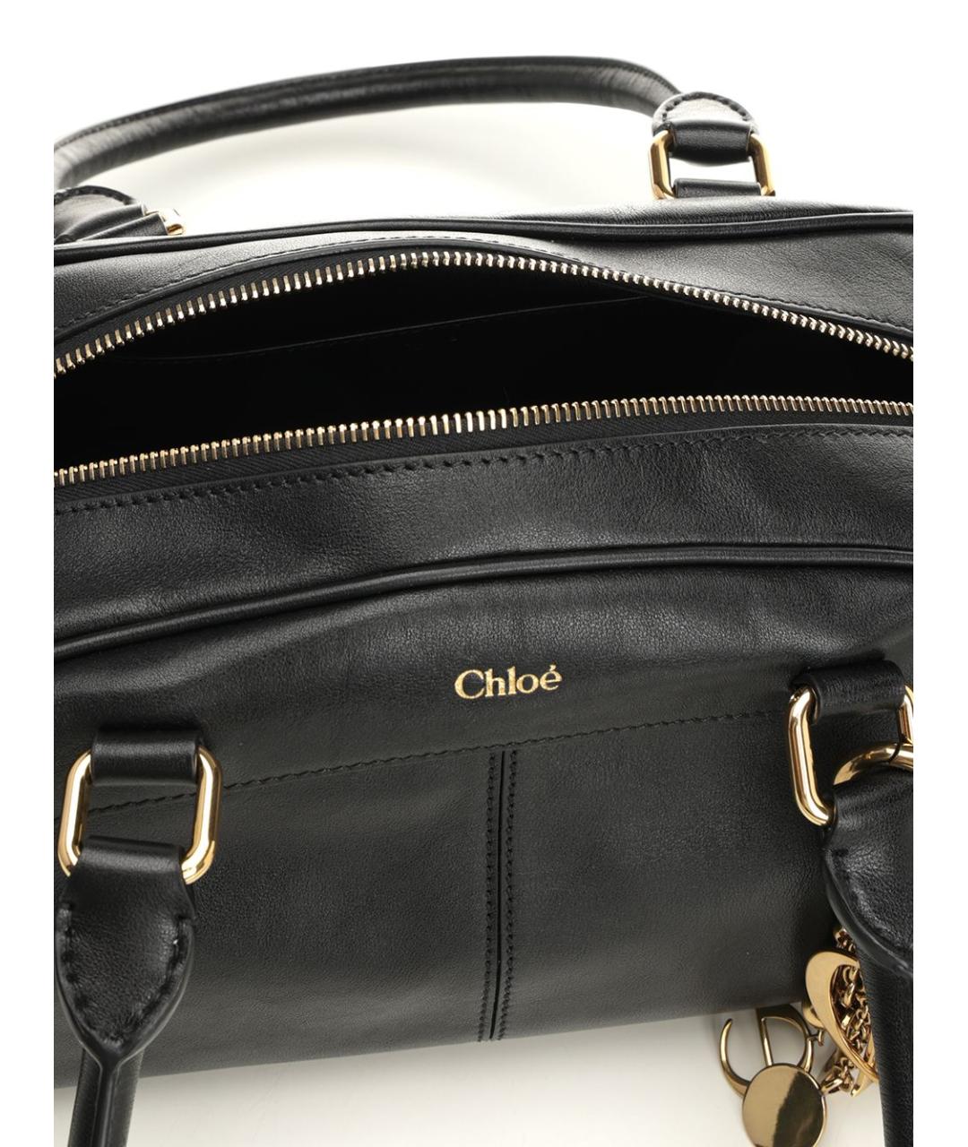 CHLOE Черная кожаная сумка тоут, фото 4