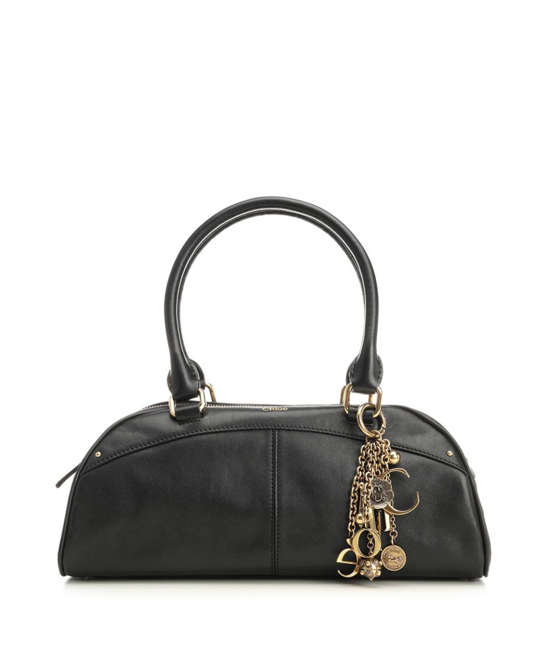 CHLOE Черная кожаная сумка тоут, фото 1