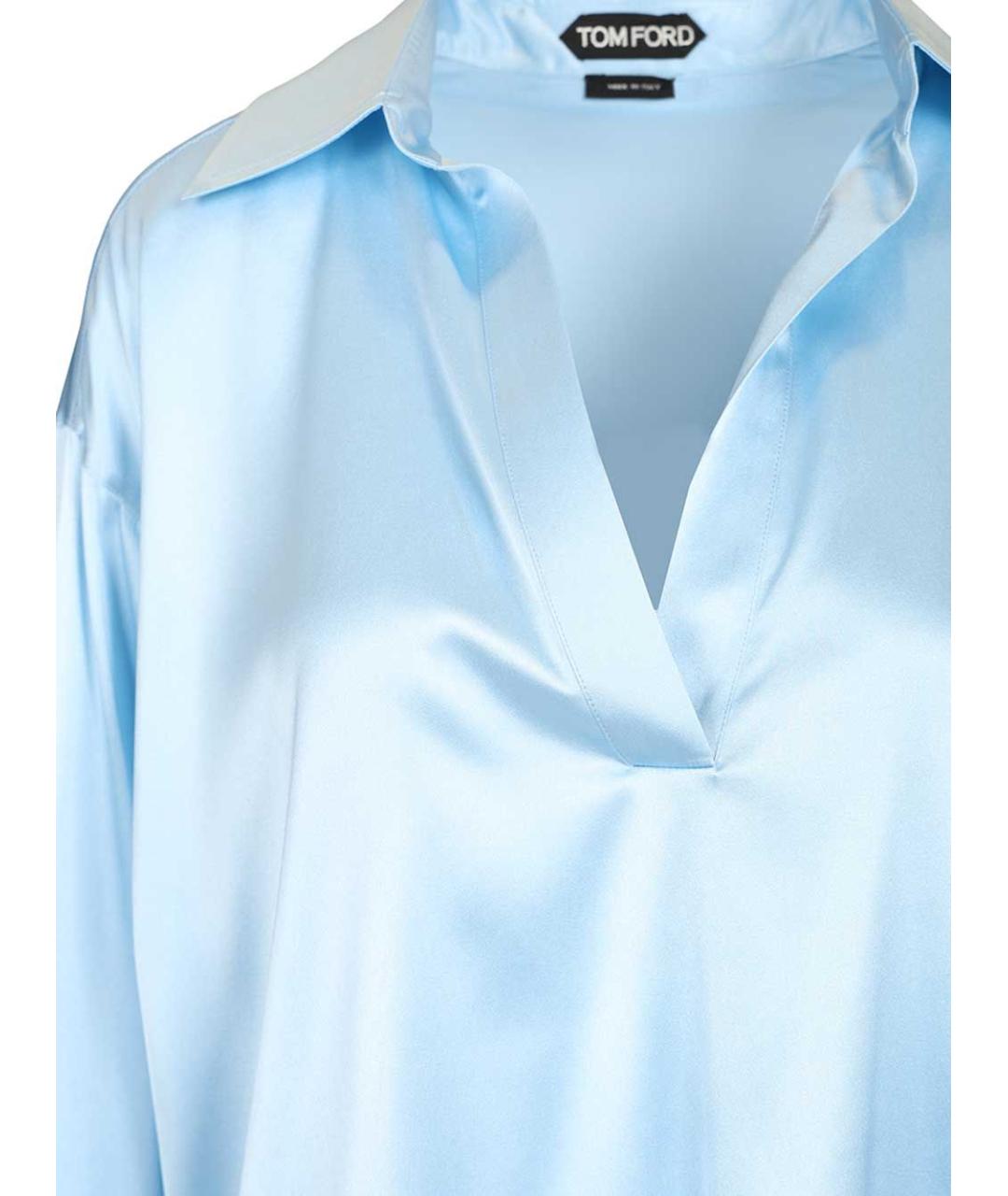 TOM FORD Голубая шелковая рубашка, фото 4