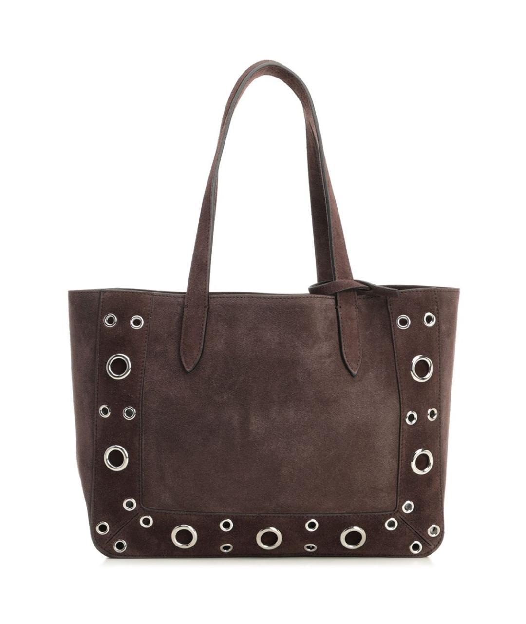 VALENTINO Коричневая замшевая сумка тоут, фото 3