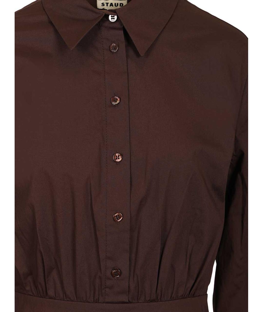 STAUD Коричневое повседневное платье, фото 4