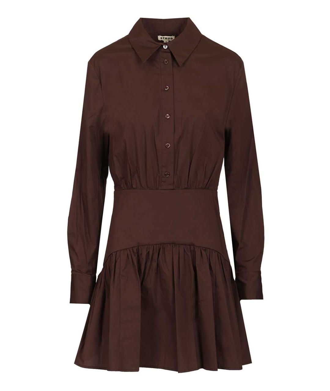 STAUD Коричневое повседневное платье, фото 1