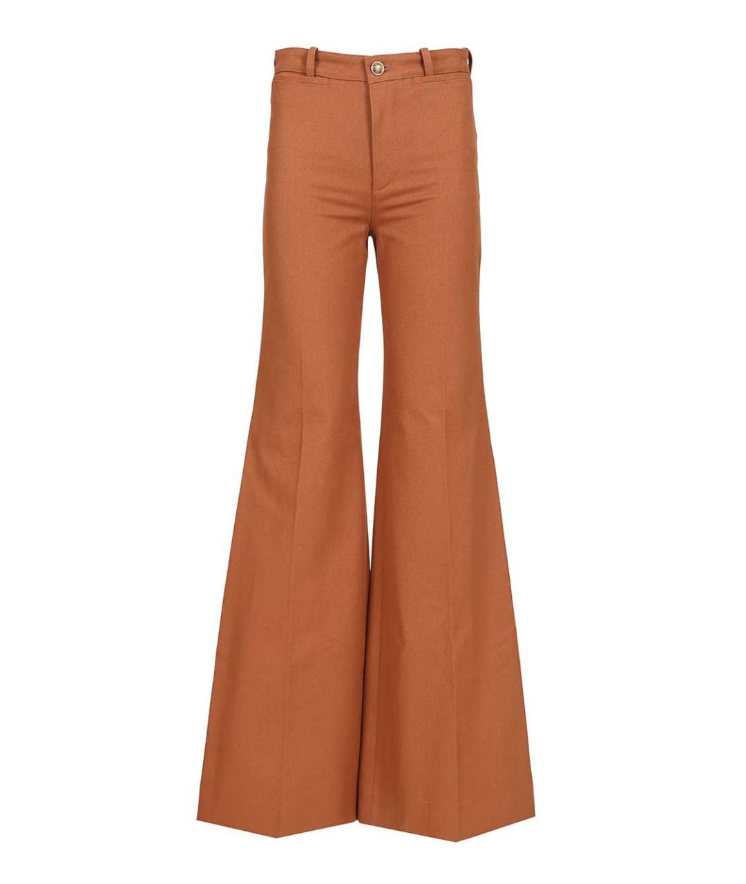 CHLOE Оранжевое хлопковые прямые брюки, фото 1