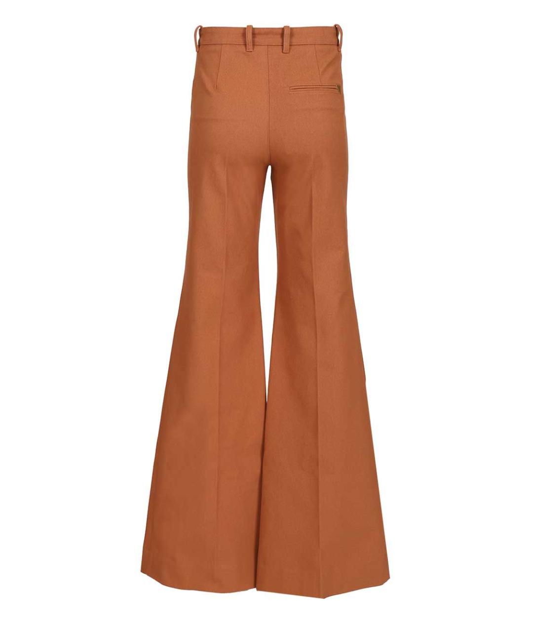 CHLOE Оранжевое хлопковые прямые брюки, фото 2