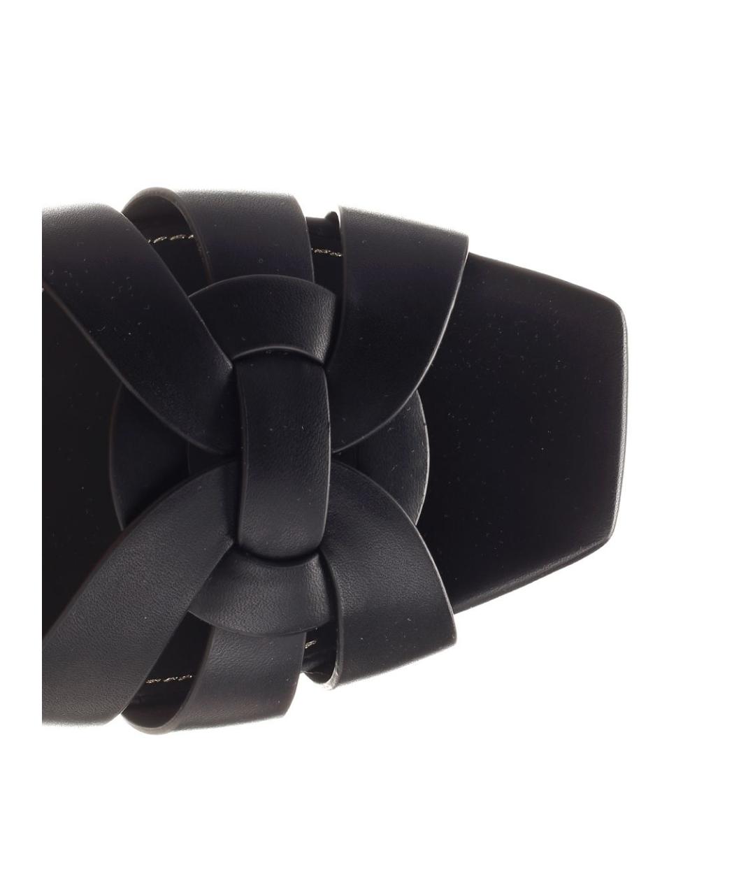 SAINT LAURENT Черные кожаные сандалии, фото 4