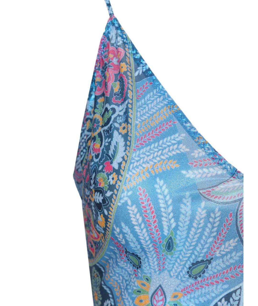 ETRO Синее полиамидовое повседневное платье, фото 6