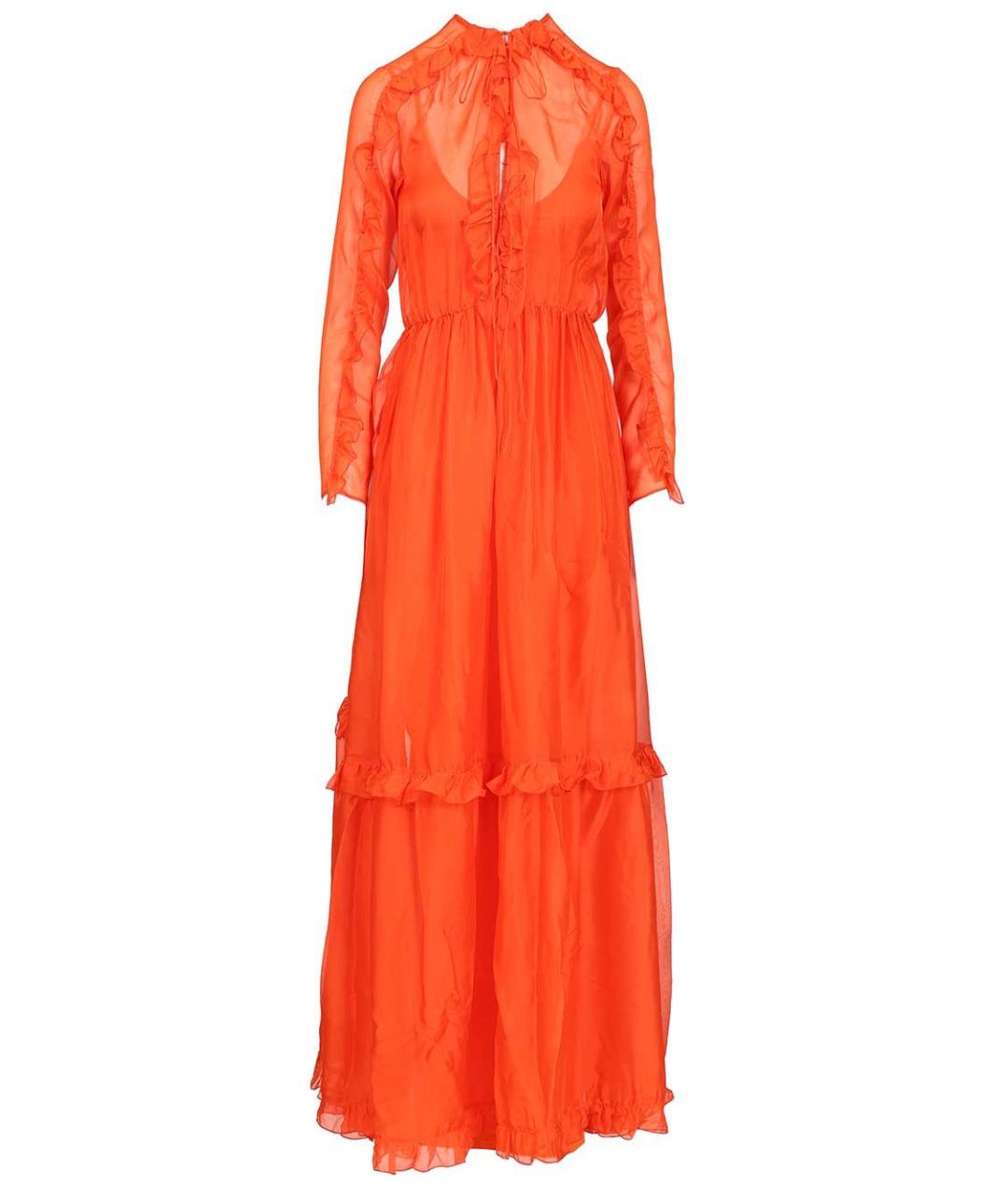 RAQUEL DINIZ Оранжевое шелковое платье, фото 1